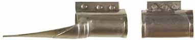 Ramrod pipe, brass, pistol entry pipe with skirt, round with ringed ends, for 3/8" ramrod